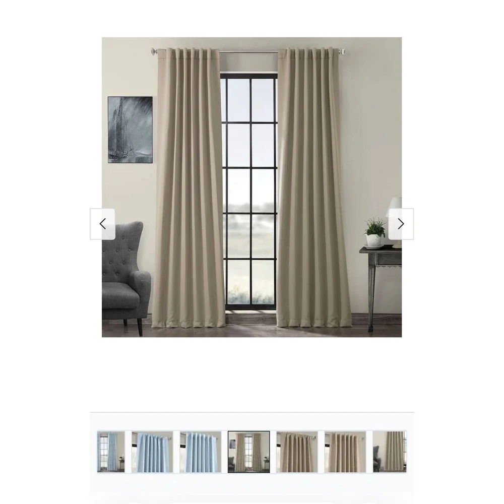 2 Exclusive fabrics & Furnishings‎ Blackout Curtains 98in X 120in Velvety Beige